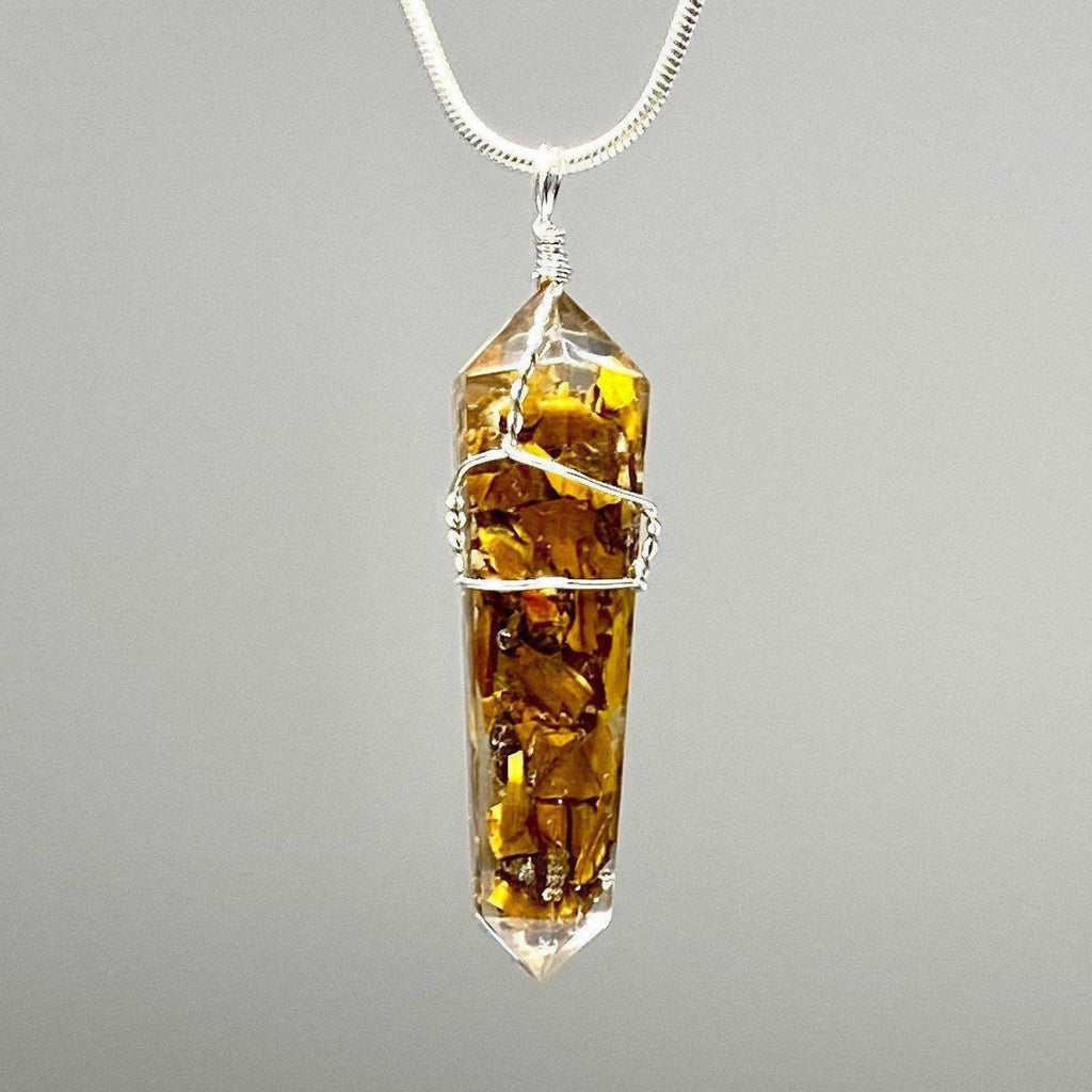 Tigers Eye in Orgonite Pendant Necklace