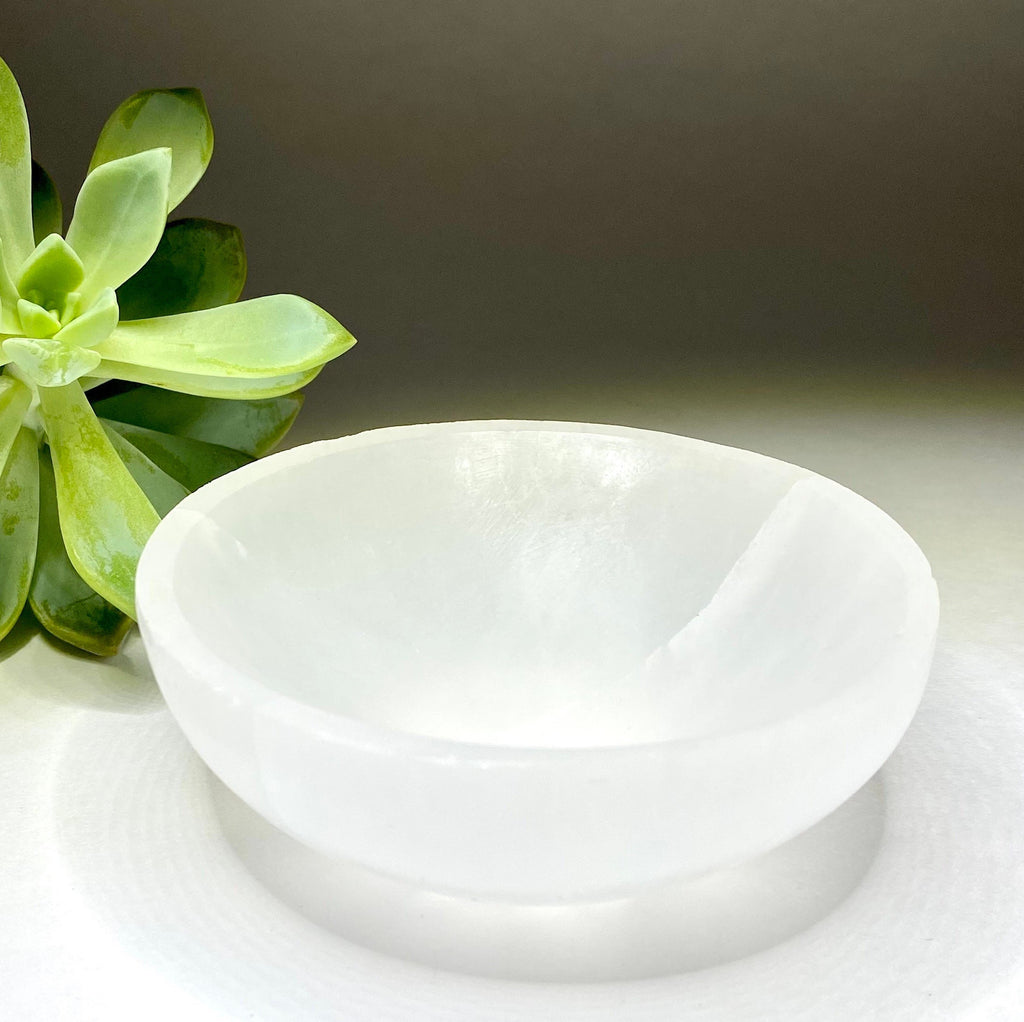 Moroccan Selenite Crystal Charging Bowl: Hand-Carved White Selenite