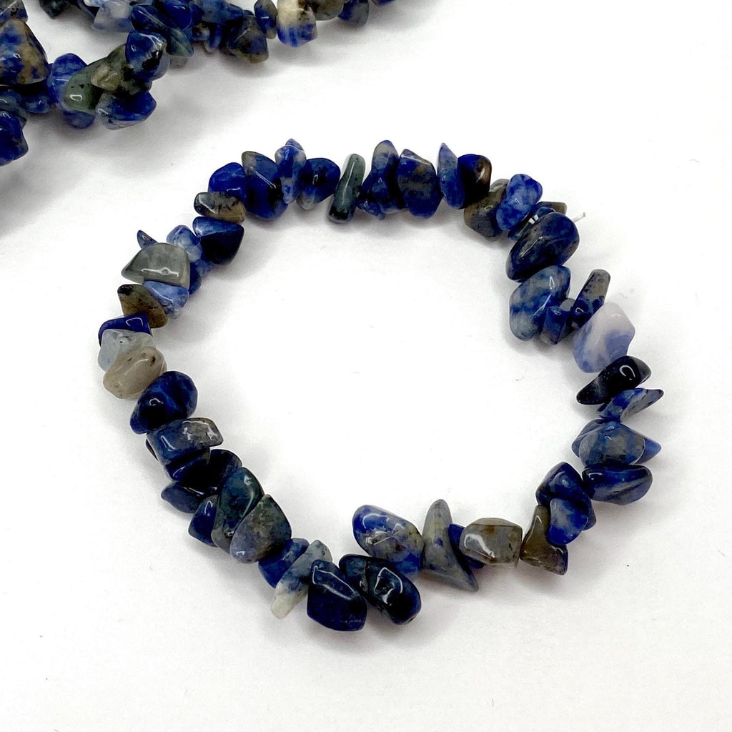 Sodalite Crystal Chips Bracelet: Handmade Gemstone Beaded Bracelet