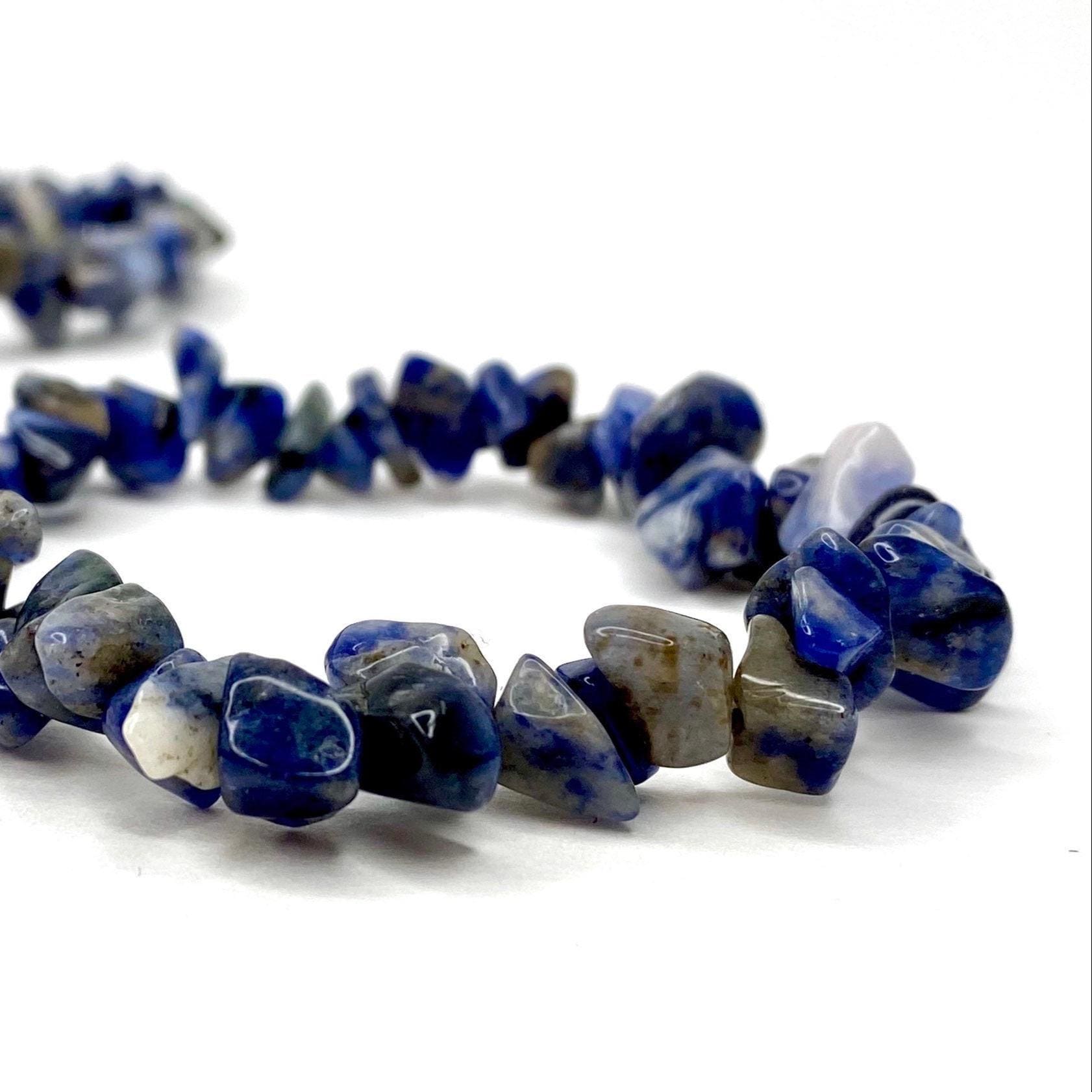 Sodalite Crystal Chips Bracelet: Handmade Gemstone Beaded Bracelet