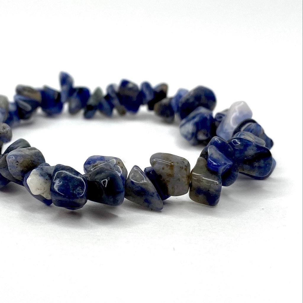 Sodalite Crystal Chips Bracelet: Handmade Gemstone Beaded Bracelet