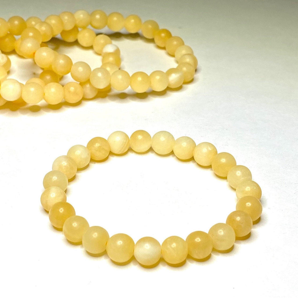 Orange Calcite Crystal Bracelet: Handmade Gemstone Beaded Bracelet