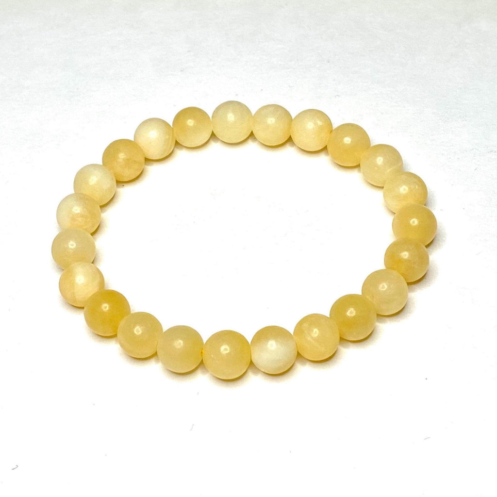 Orange Calcite Crystal Bracelet: Handmade Gemstone Beaded Bracelet