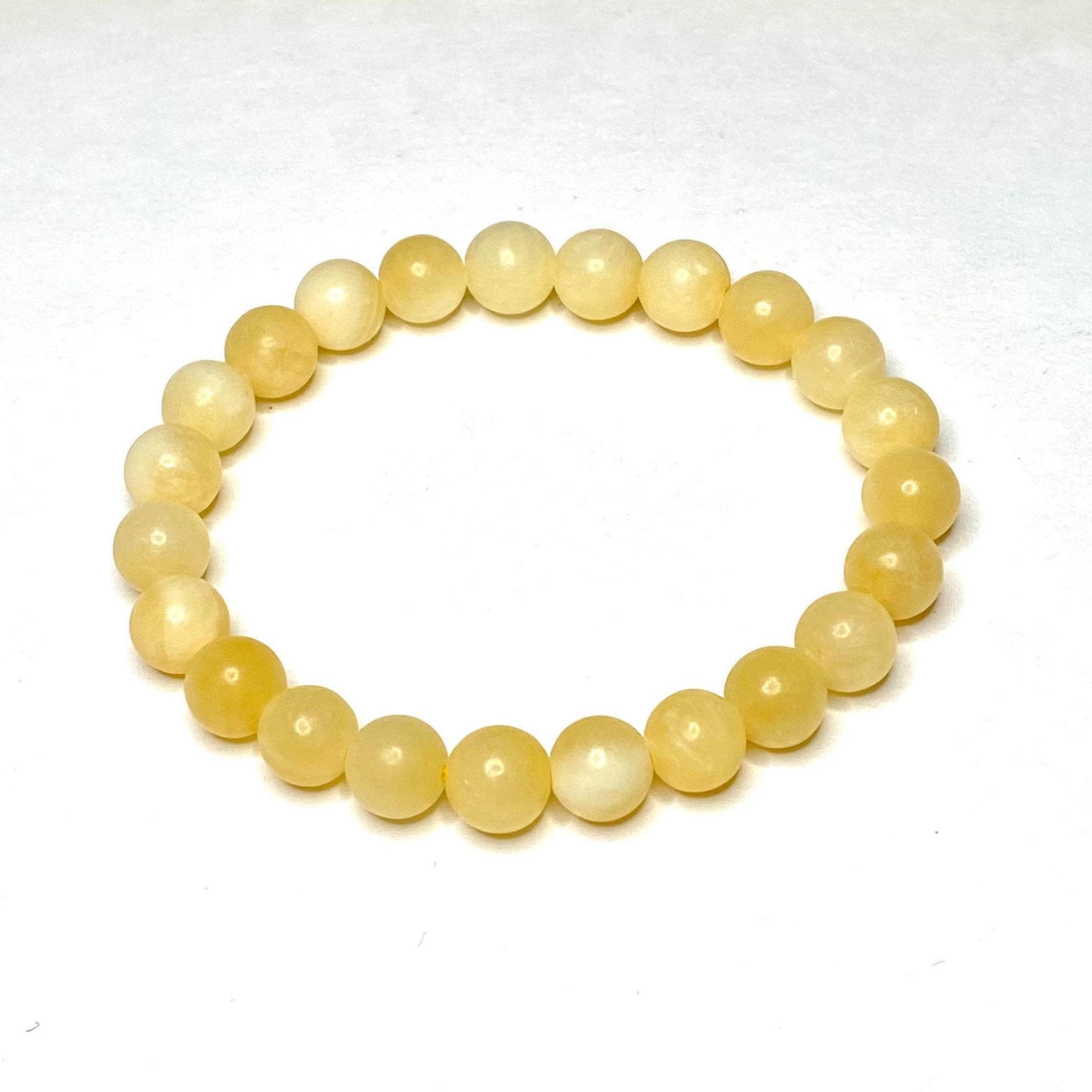 Orange Calcite Crystal Bracelet: Handmade Gemstone Beaded Bracelet
