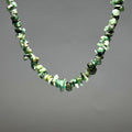 Emerald Chip Gemstone Necklace: Long 36 Inch Crystal Strand
