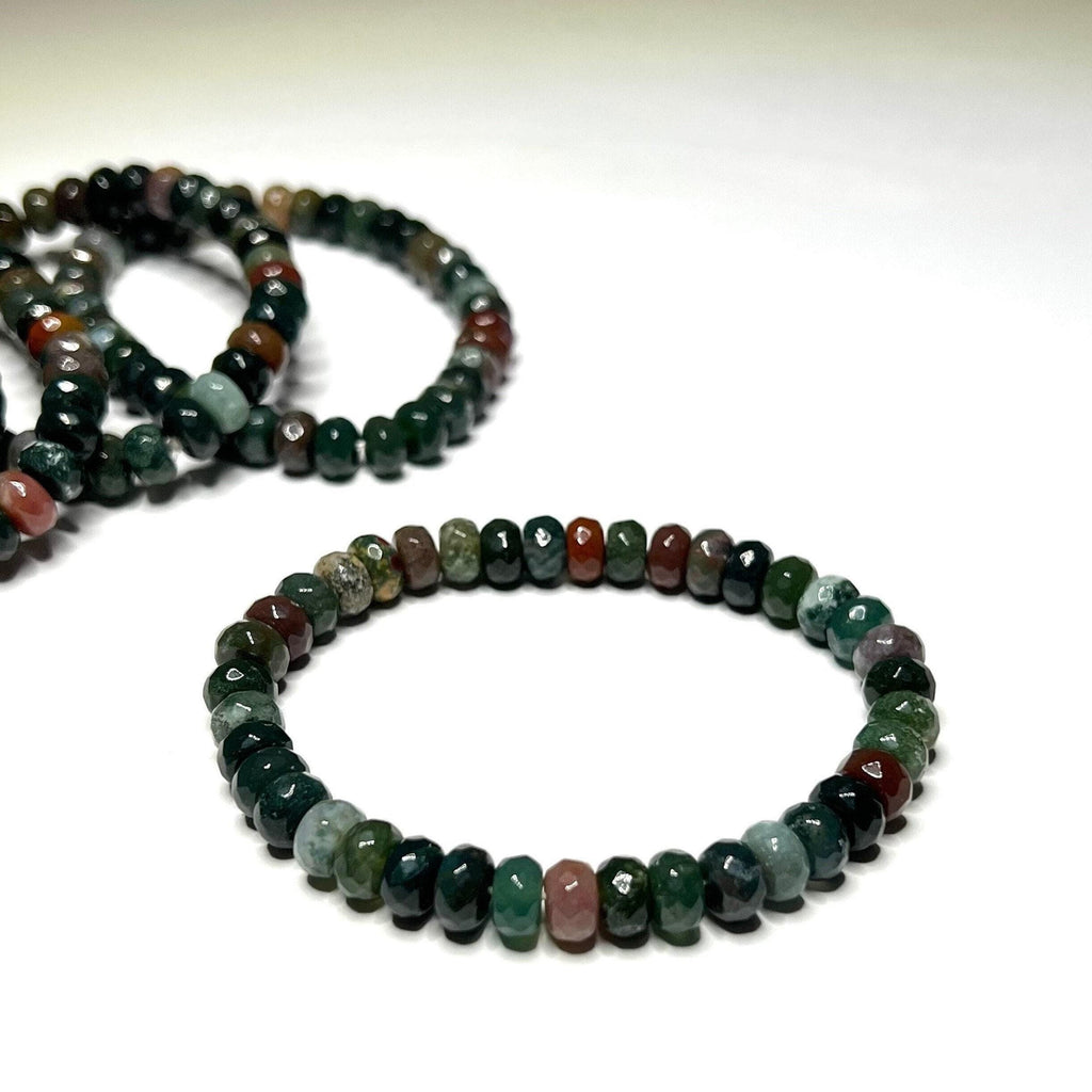 Faceted Fancy Jasper Bracelet: 8mm Rondelle Crystal Beads
