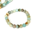 Matte Amazonite Crystal Bracelet: Round Gemstone Beads