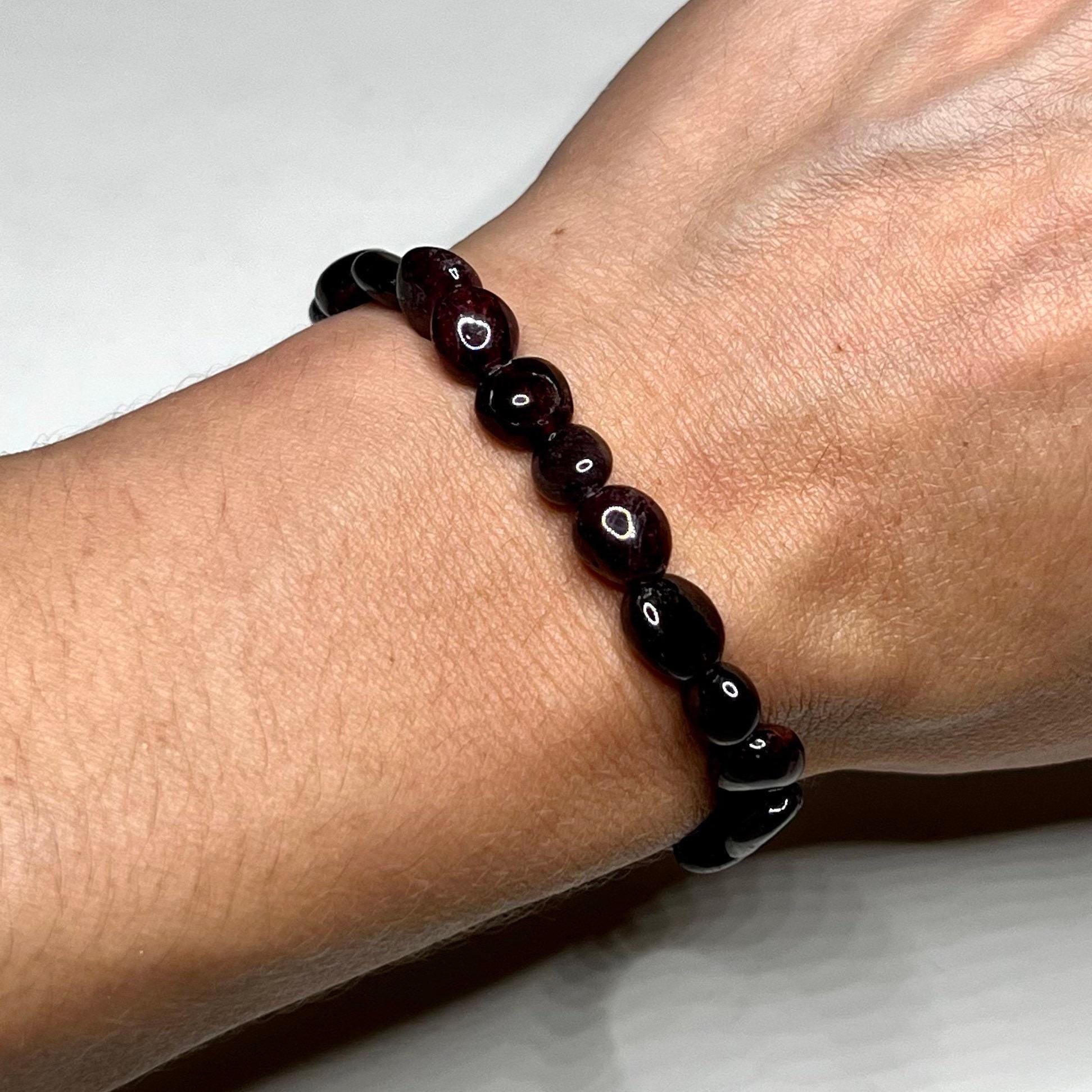 Garnet Crystal Bracelet: Handmade Gemstone Beaded Bracelet