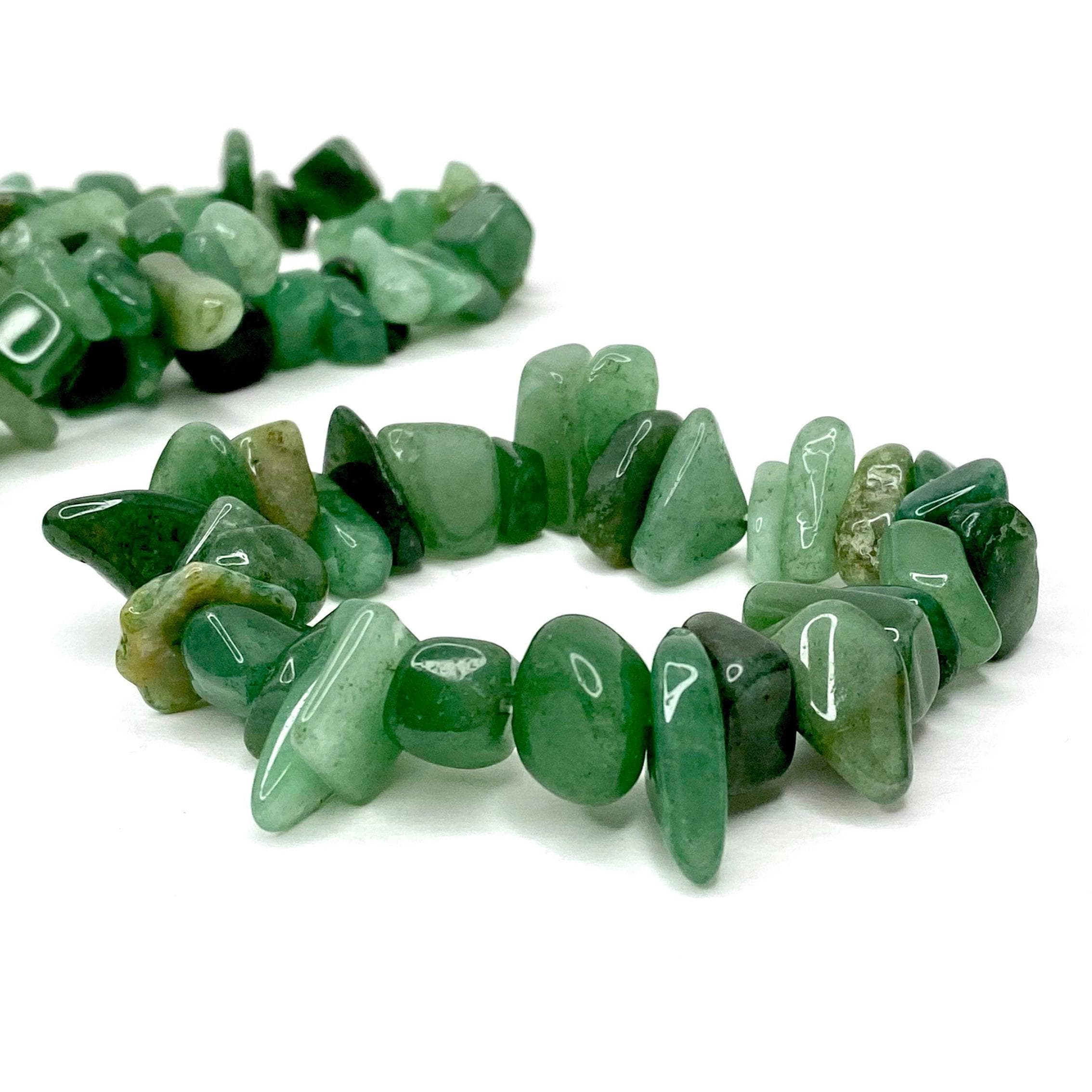 Green Aventurine Crystal Chip Bracelet: Beaded Gemstone Stretch Jewelry