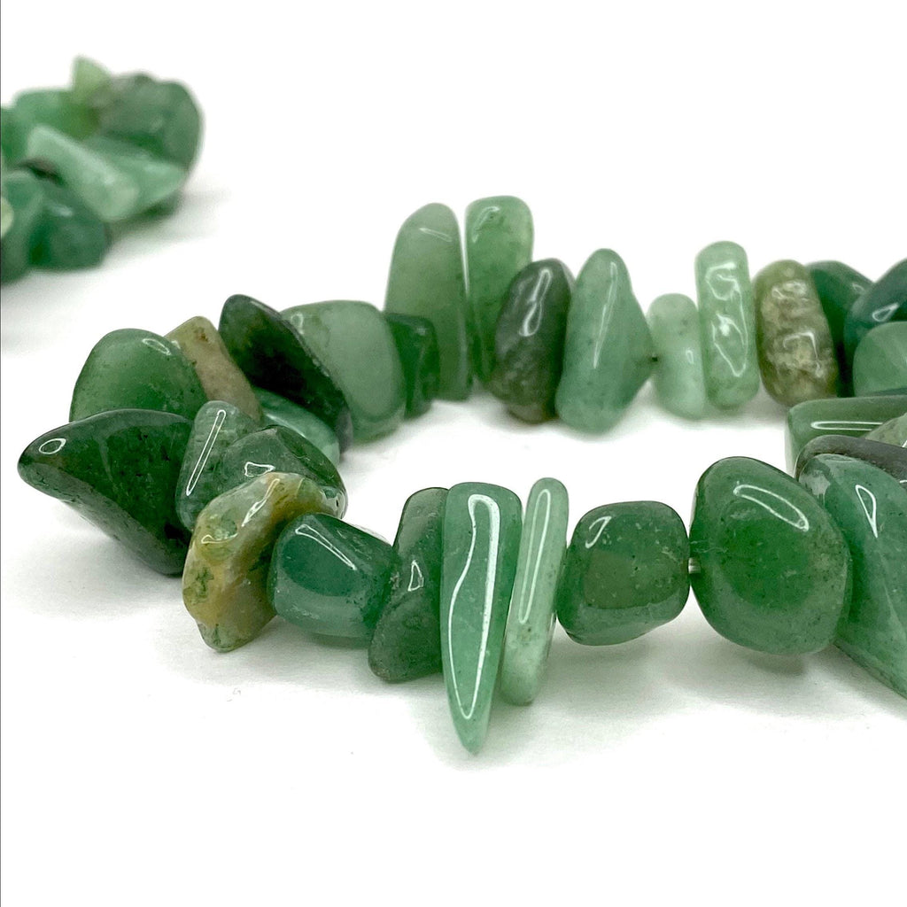 Green Aventurine Crystal Chip Bracelet: Beaded Gemstone Stretch Jewelry