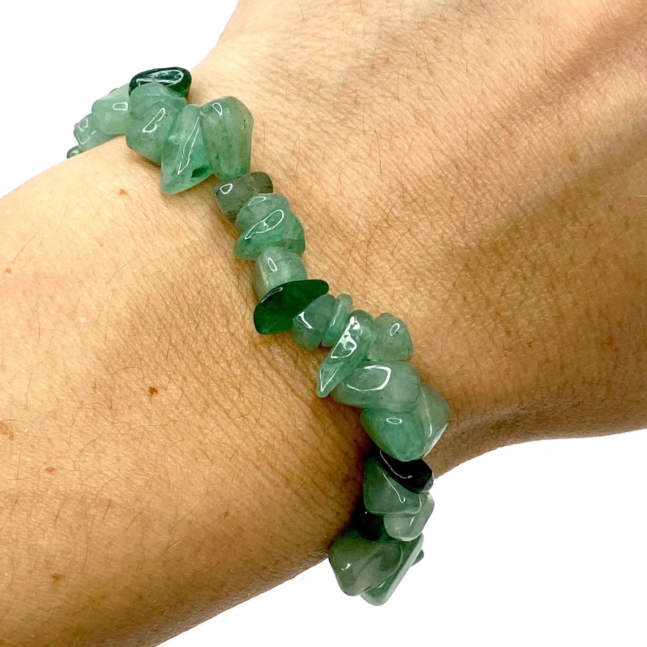 Green Aventurine Crystal Chip Bracelet: Beaded Gemstone Stretch Jewelry