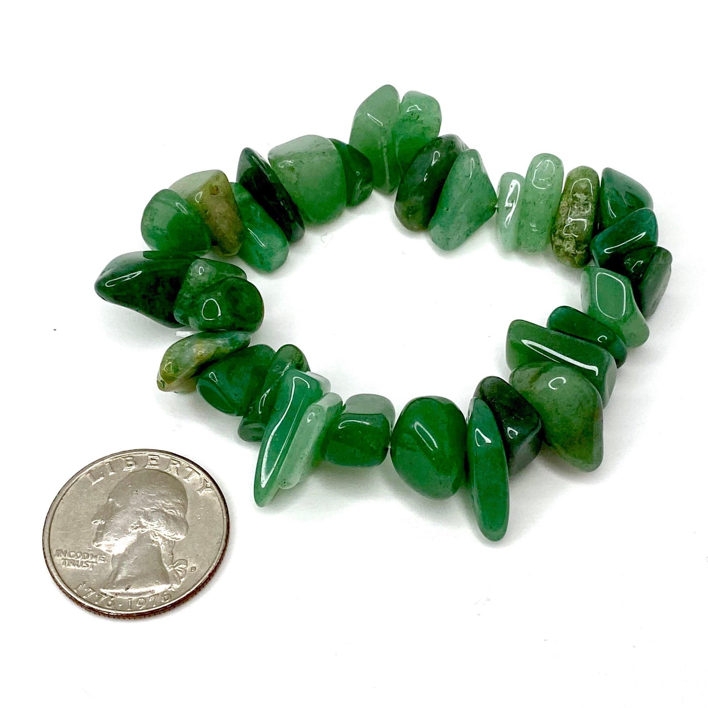 Green Aventurine Crystal Chip Bracelet: Beaded Gemstone Stretch Jewelry