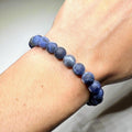 Sodalite Matte Bead Crystal Bracelet, 8mm Gemstone Beaded Bracelet