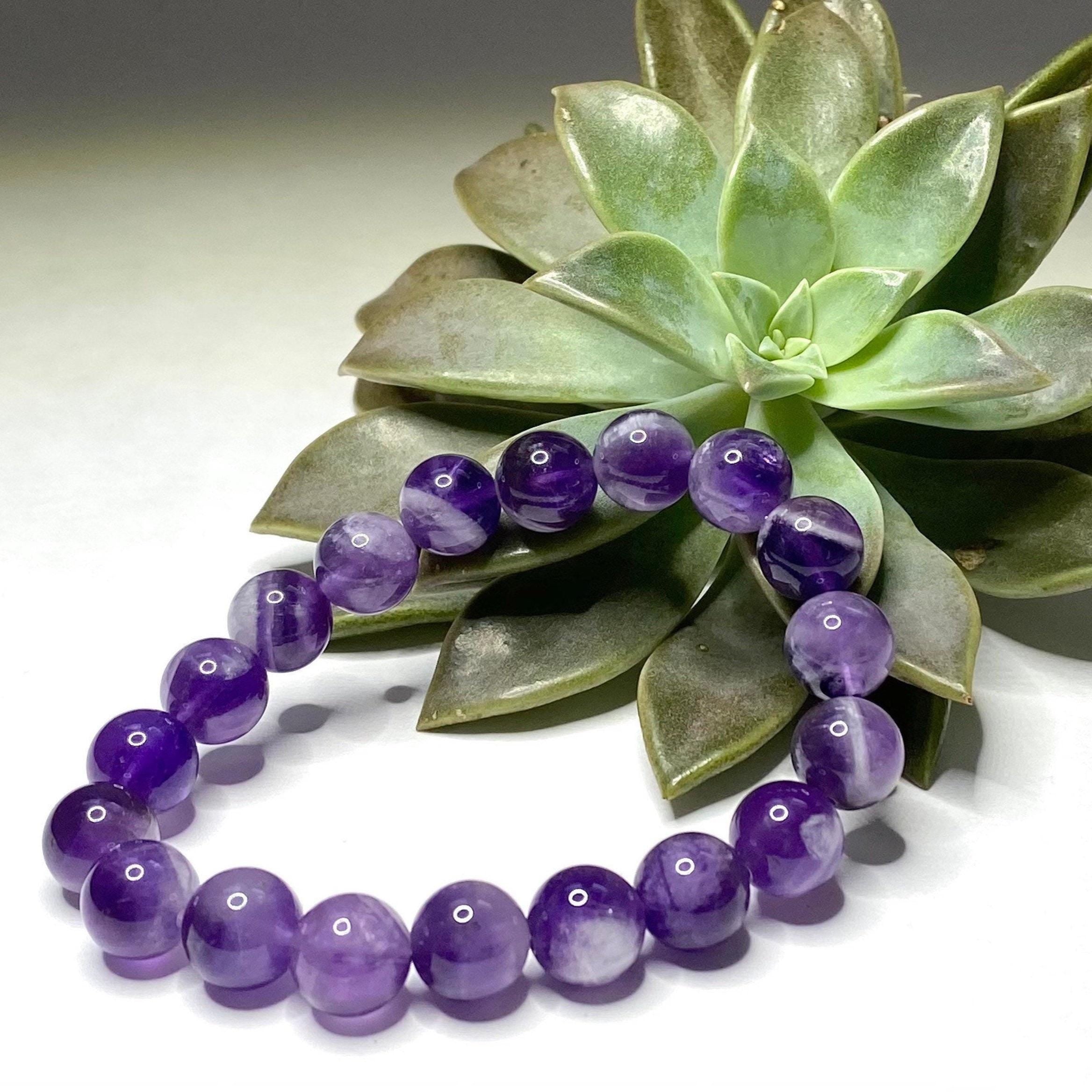 Amethyst Crystal Beaded Bracelet: Calming Gemstone Jewelry