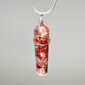 Pink Tourmaline in Orgonite Wire Wrapped Pendant Necklace