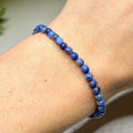 Dumortierite Crystal Bracelet: 4mm Gemstone Beaded Stretch Bracelet