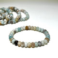 Amazonite Rondelle Bracelet: Gemstone Beaded Stretch Bracelet