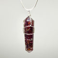 Garnet in Orgonite Wire Wrapped Pendant Necklace