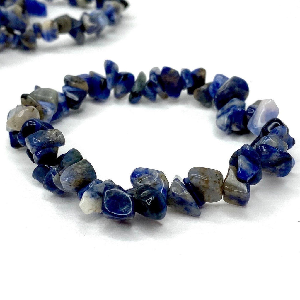 Sodalite Crystal Chips Bracelet: Handmade Gemstone Beaded Bracelet