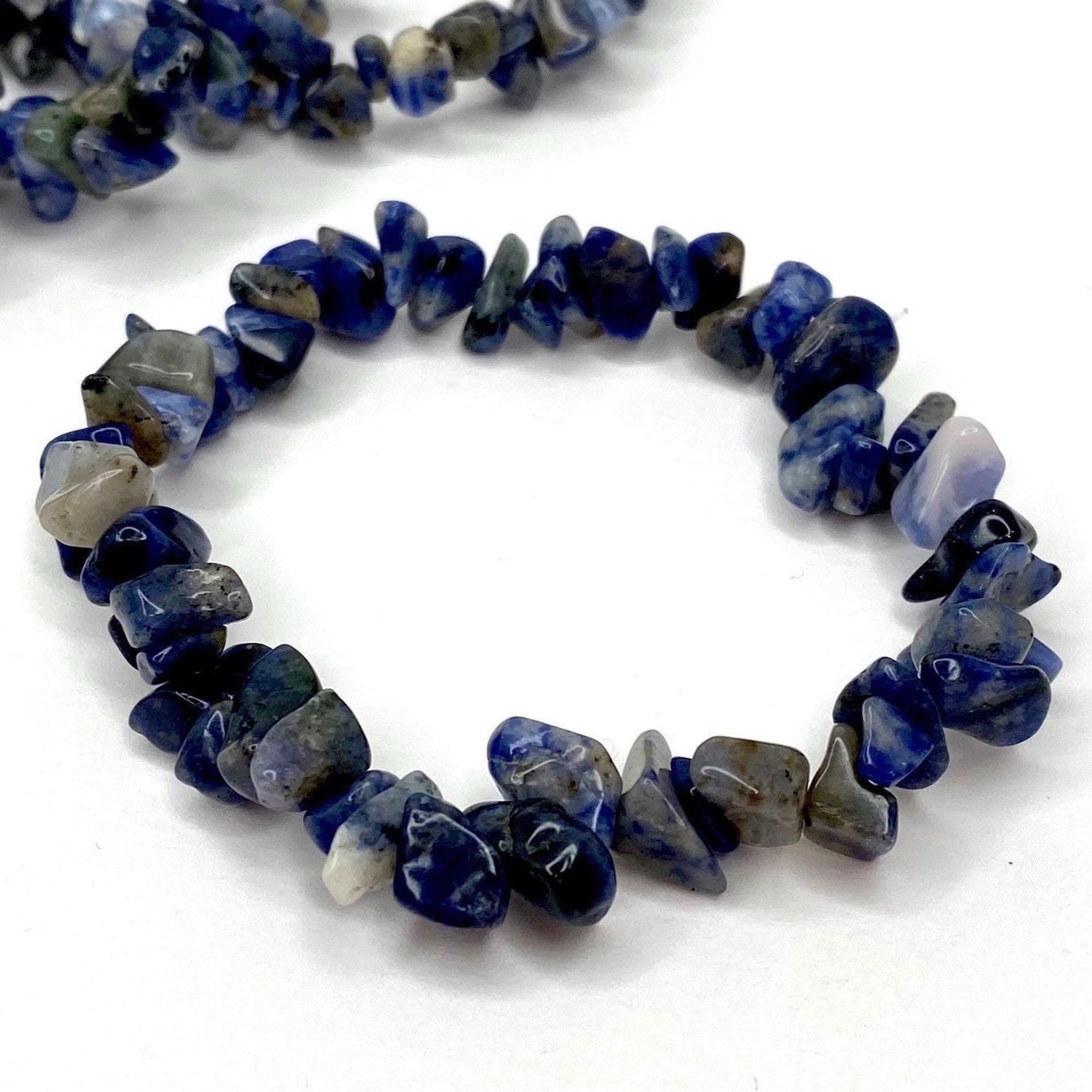 Sodalite Crystal Chips Bracelet: Handmade Gemstone Beaded Bracelet