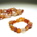 Carnelian Beaded Bracelet - Handmade Tumbled Crystal Bracelet