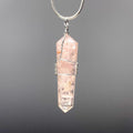 Rose Quartz in Orgonite Wire Wrapped Pendant Necklace