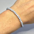 Angelite Crystal Bracelet, 4mm Gemstone Beaded Bracelet