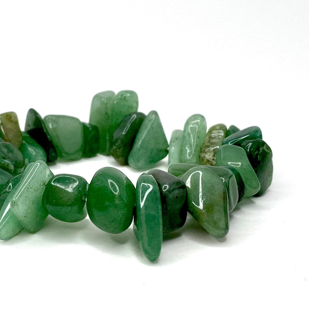 Green Aventurine Crystal Chip Bracelet: Beaded Gemstone Stretch Jewelry