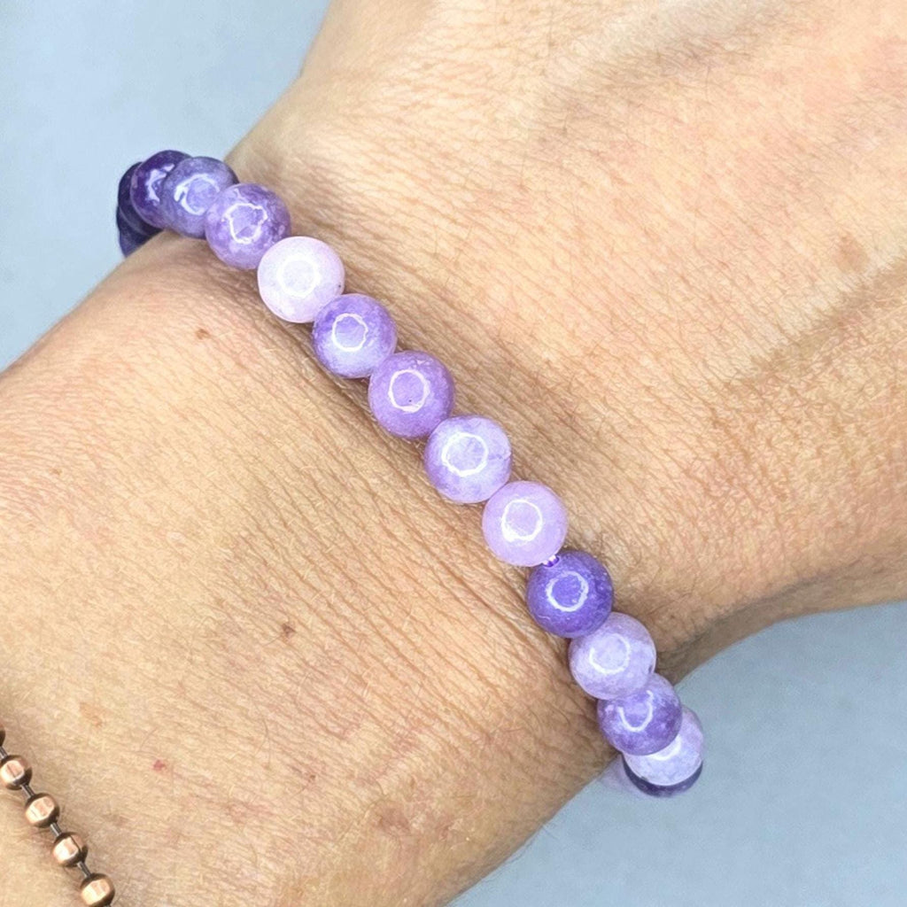 Lepidolite Crystal Bracelet: Handmade Gemstone Beaded Bracelet - #2