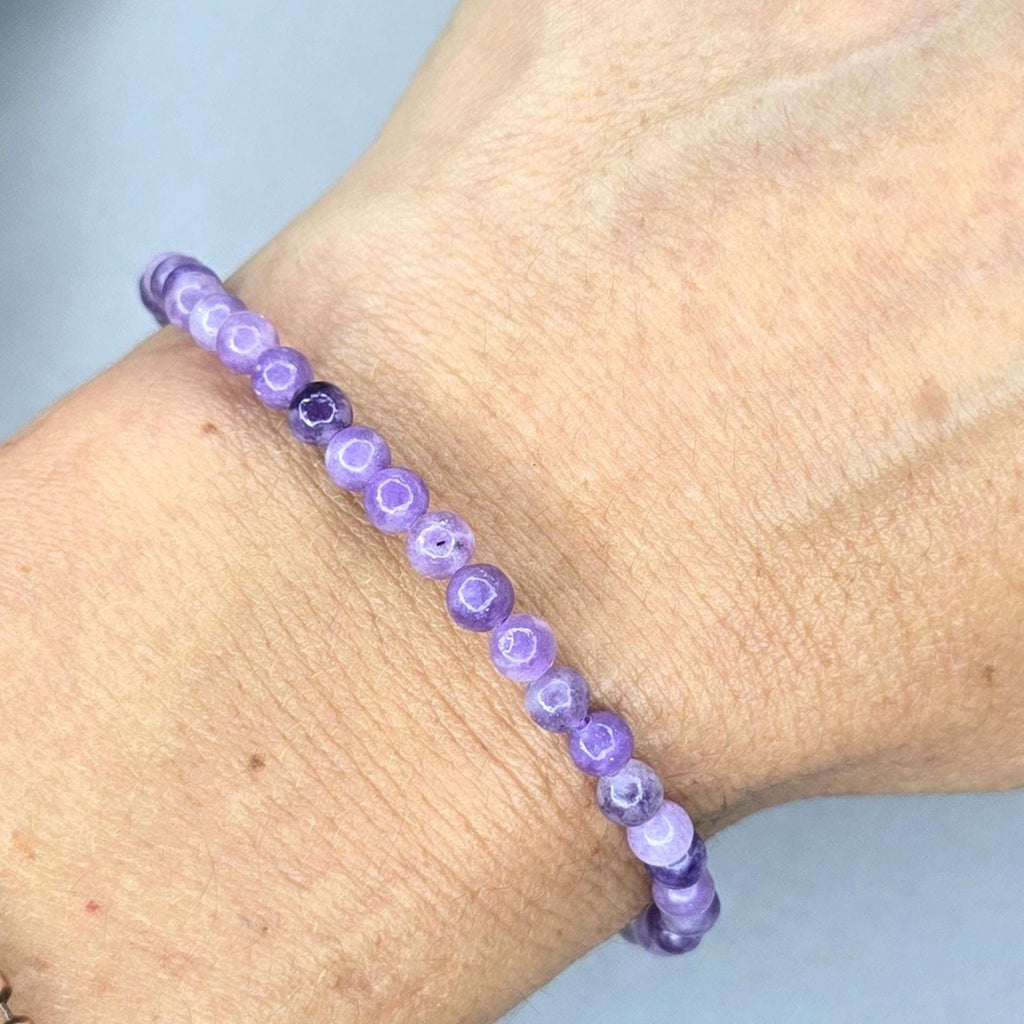 Lepidolite Crystal Bracelet: Handmade Gemstone Beaded Bracelet - #2