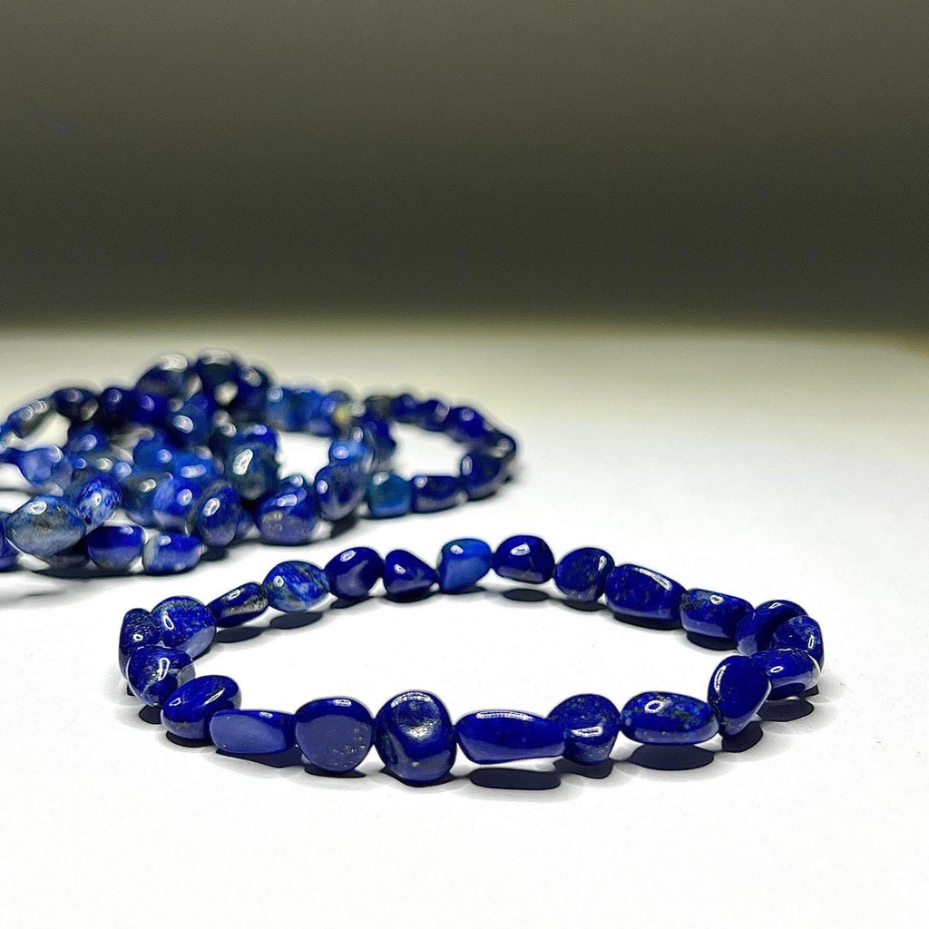Lapis Lazuli Crystal Bracelet: Handmade Tumbled Gemstone Bracelet