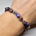 Charoite Crystal Bracelet, 6mm Gemstone Beaded Bracelet