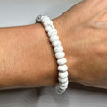 Howlite Crystal Bracelet, Faceted Rondelle Beaded Bracelet