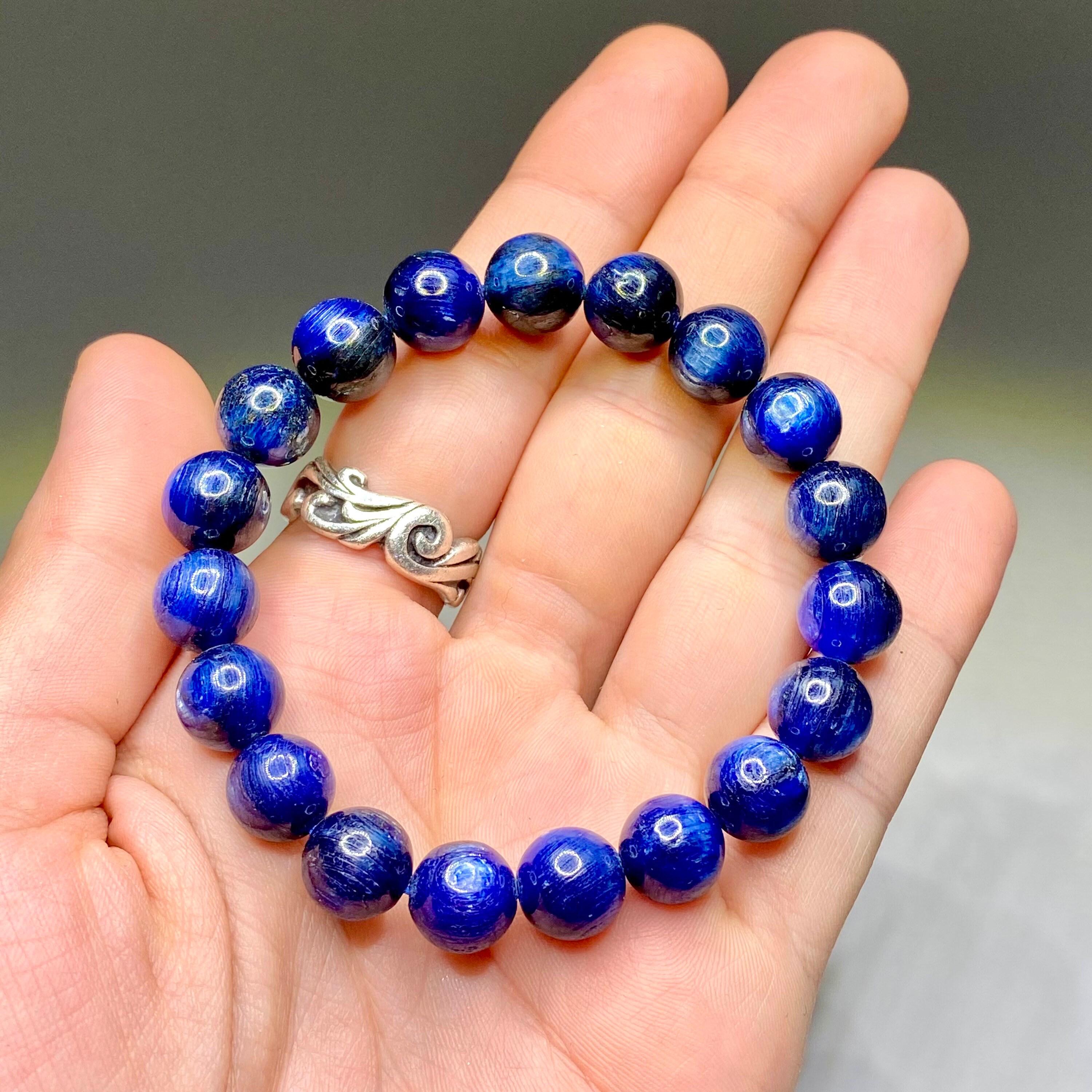 Blue Kyanite Crystal Bracelet - 10mm Natural Gemstone Jewelry