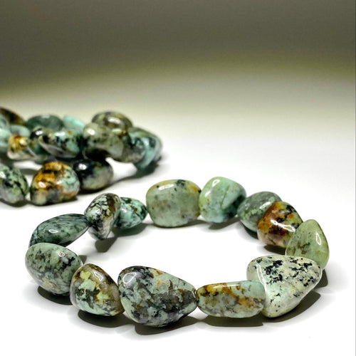 African Turquoise Crystal Bracelet, 8mm Gemstone Beaded Bracelet