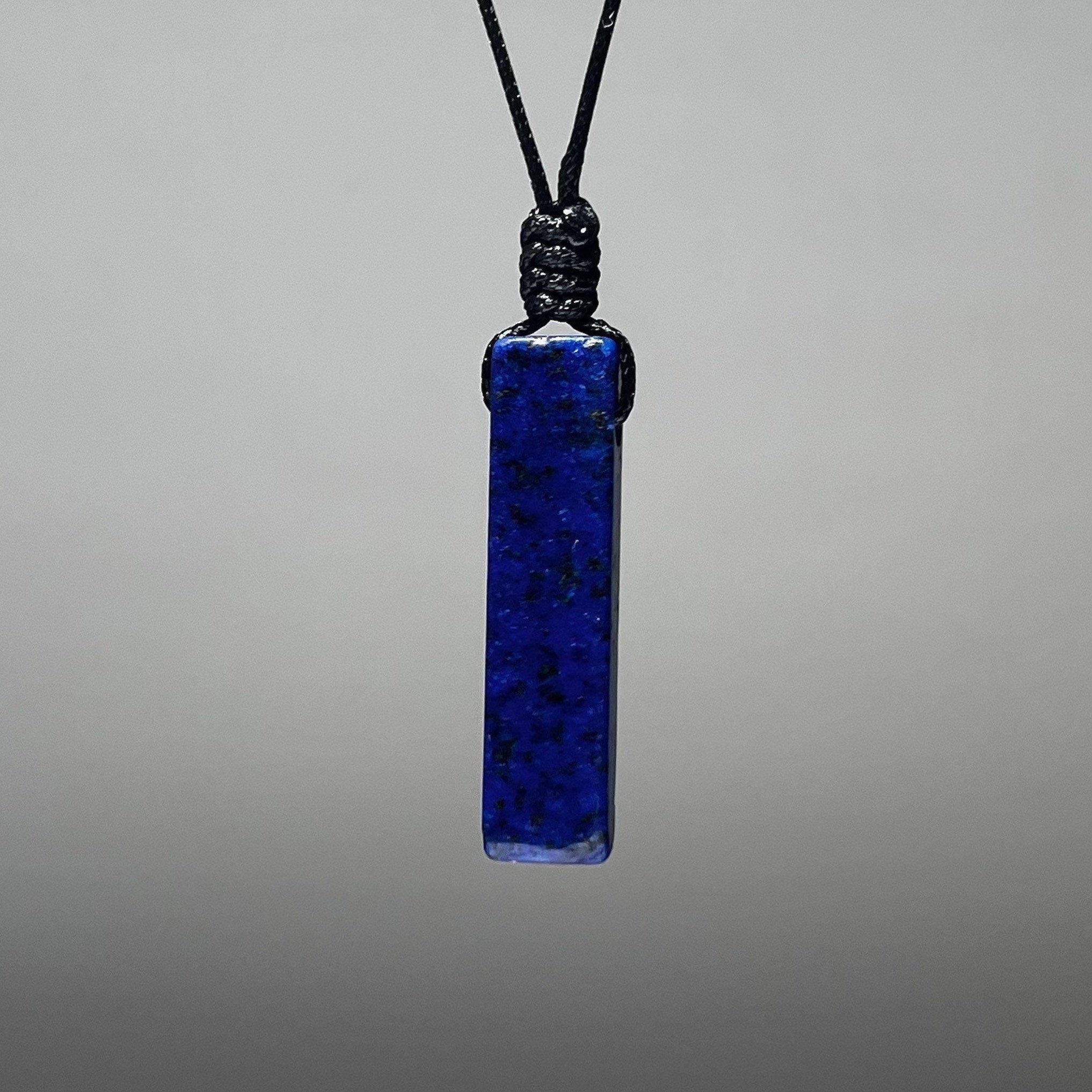Lapis Lazuli Pendant Necklace, Handmade Crystal Cord Necklace