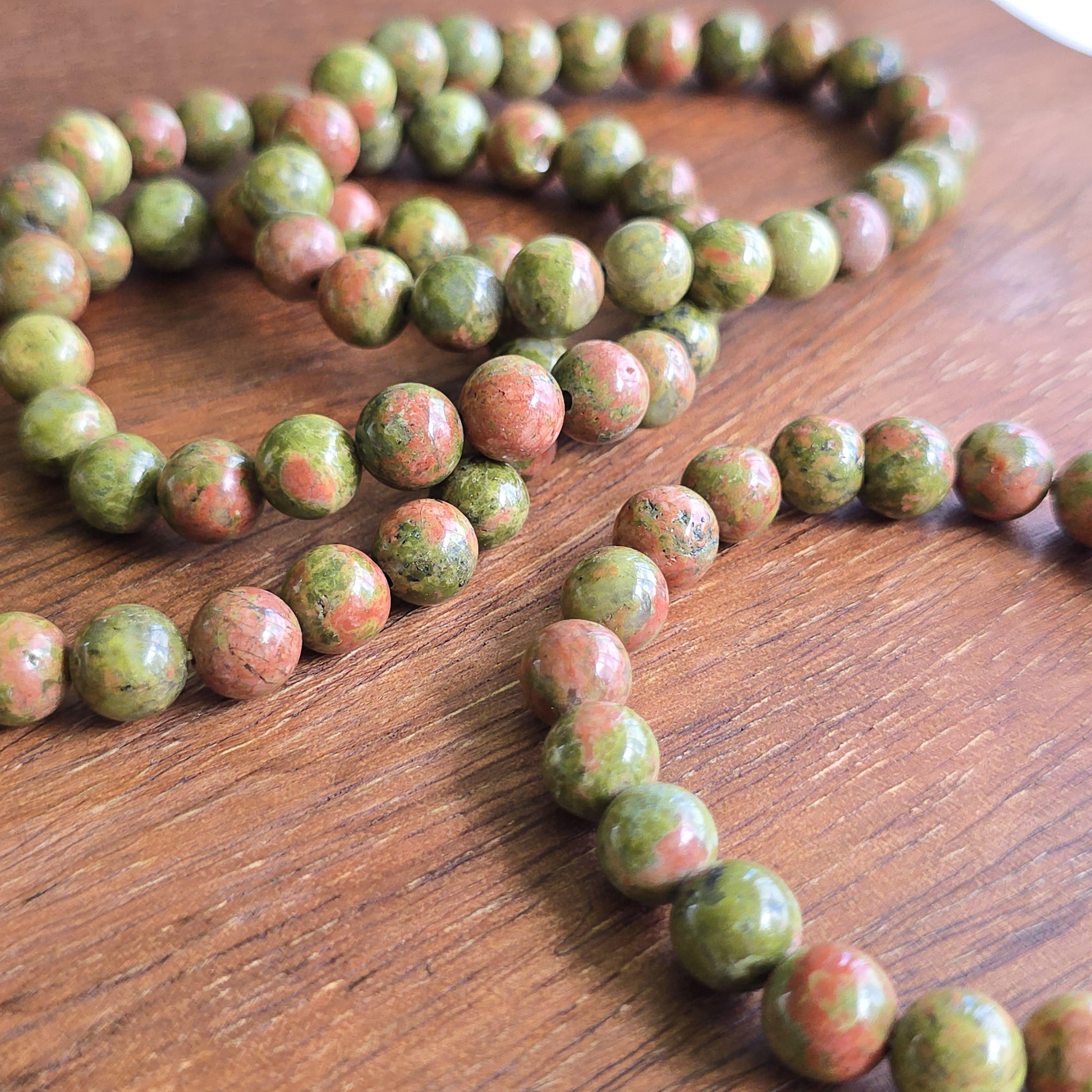Unakite Jasper Crystal Bracelet: Handmade Gemstone Beaded Bracelet