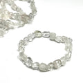Quartz Crystal Beaded Bracelet: Tumbled Gemstone Stretch Bracelet