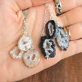 Oco Geode Pendant Necklace: Triple Drop Crystal Pendant with Chain
