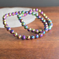 Rainbow Hematite Crystal Bracelet: Titanium Coated Gemstone Bracelet