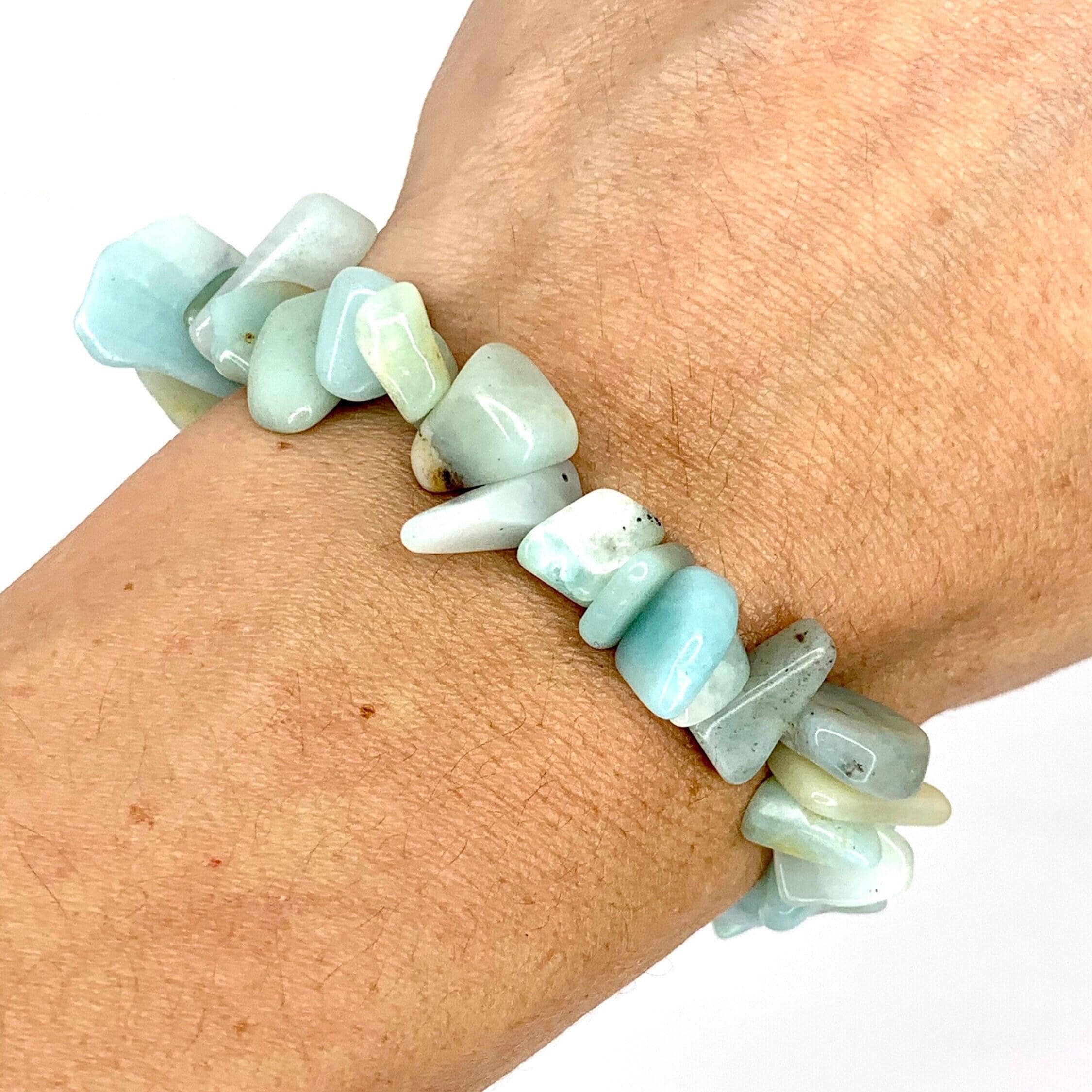 Amazonite Crystal Chip Bracelet: Gemstone Beaded Jewelry
