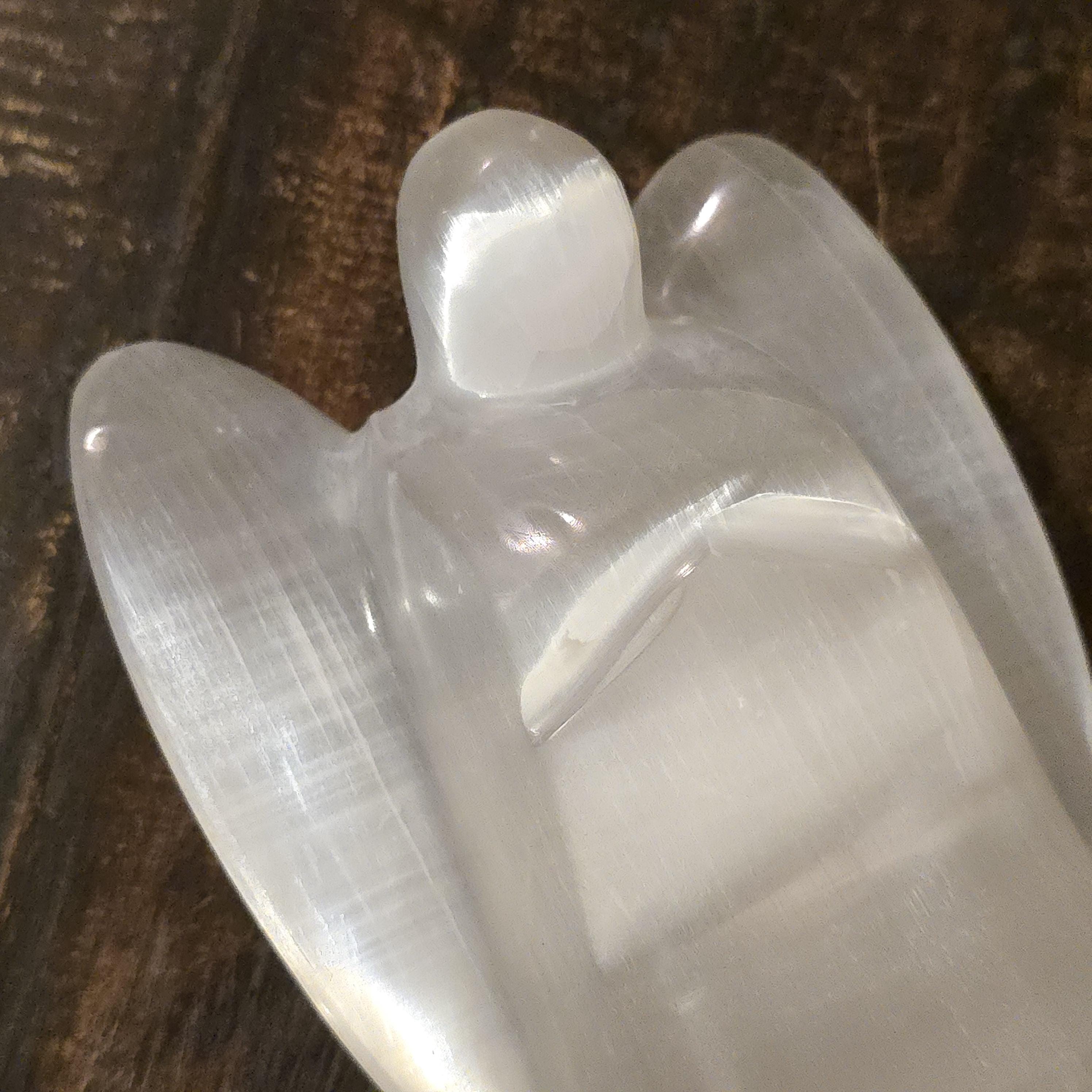 Selenite Angel Table Lamp: Large Unique Crystal Lamp