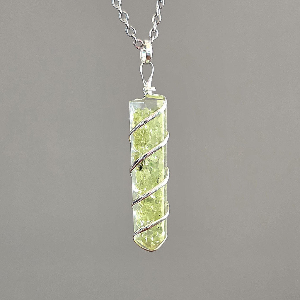 Peridot in Orgonite Wire Wrapped Pendant Necklace - #2
