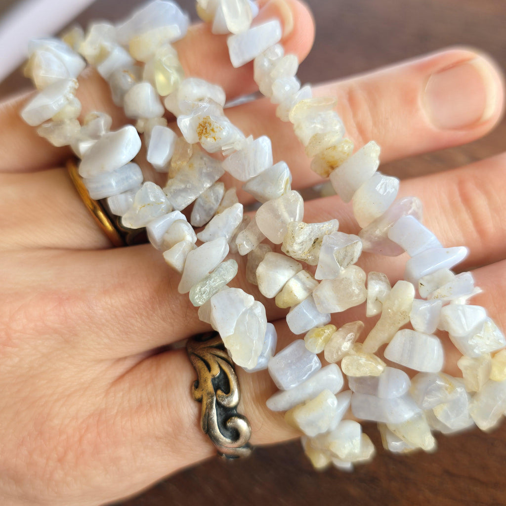 Blue Lace Agate Crystal Chips Bracelet
