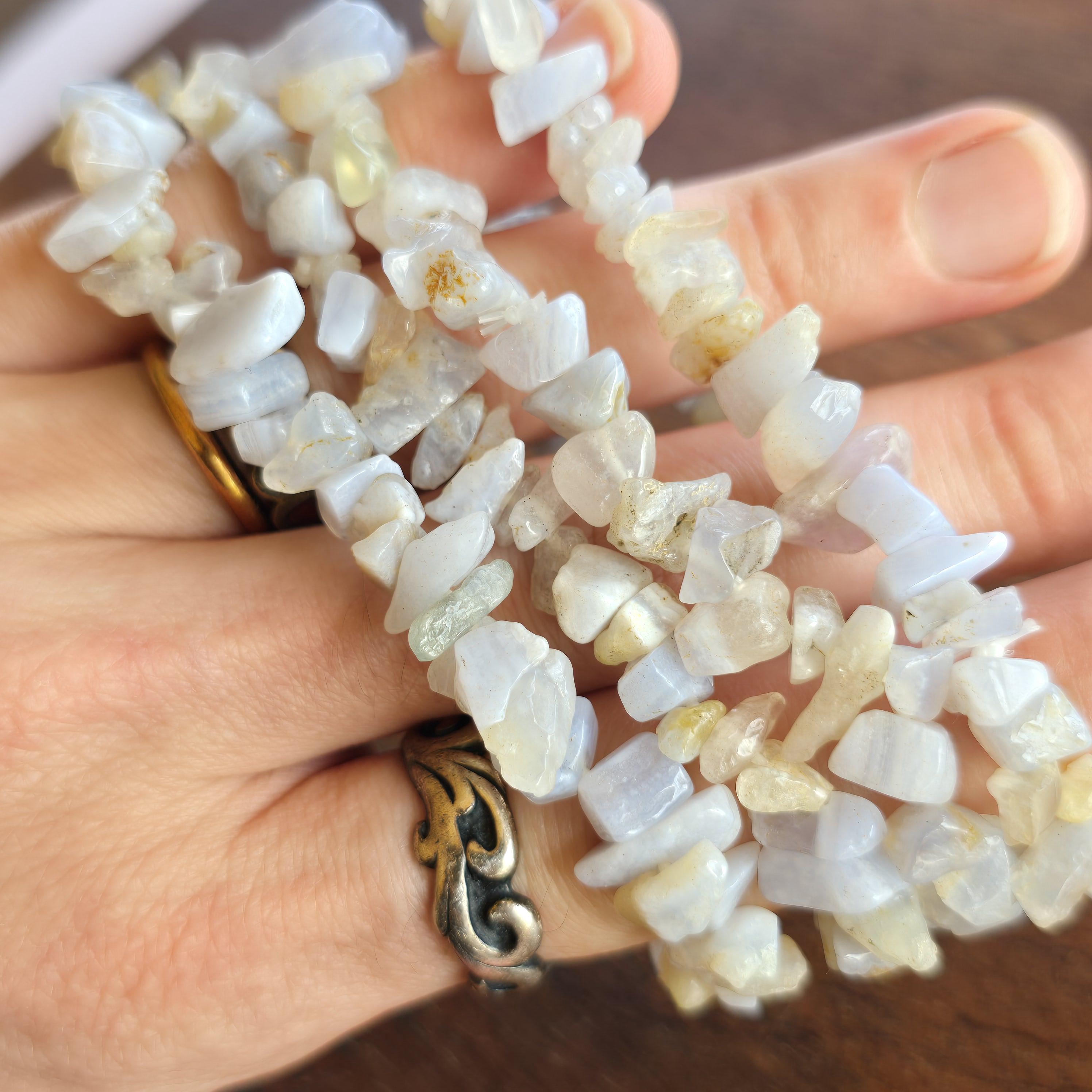 Blue Lace Agate Crystal Chips Bracelet