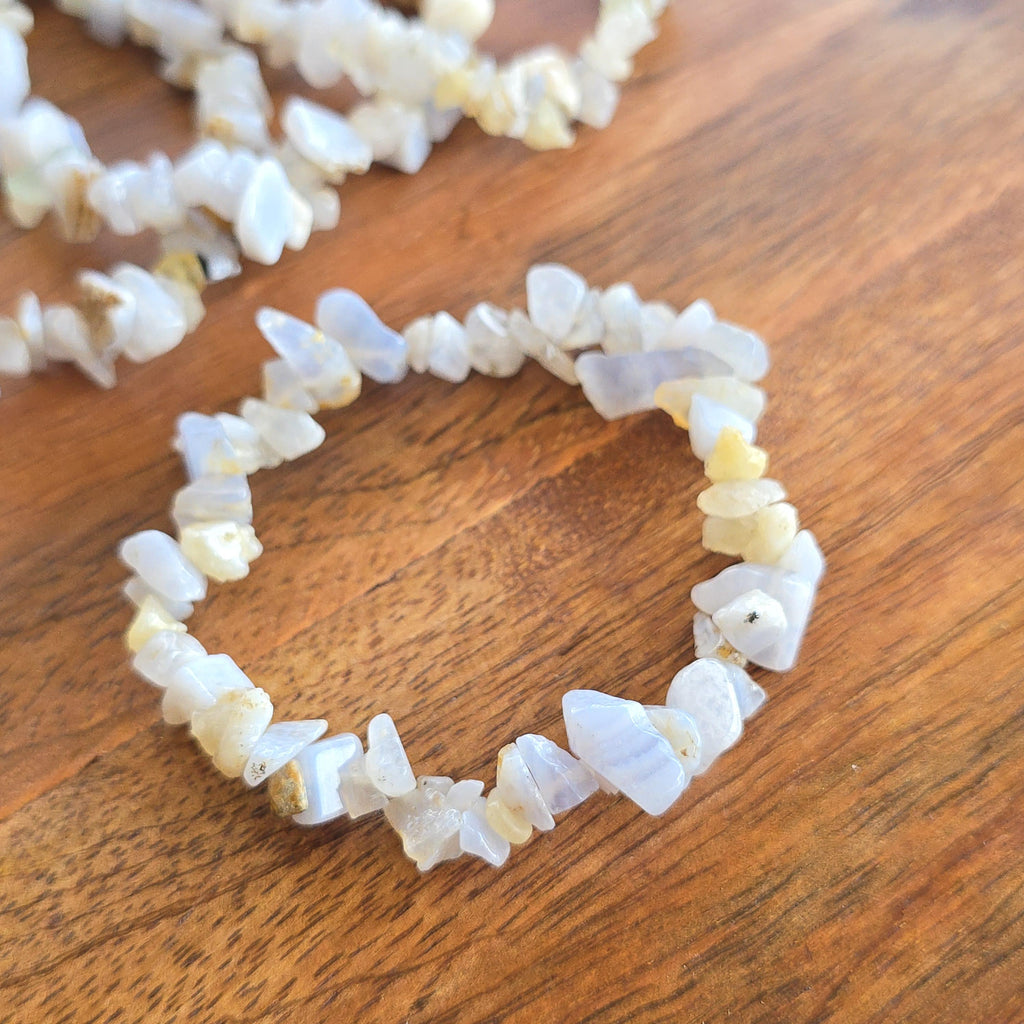 Blue Lace Agate Crystal Chips Bracelet