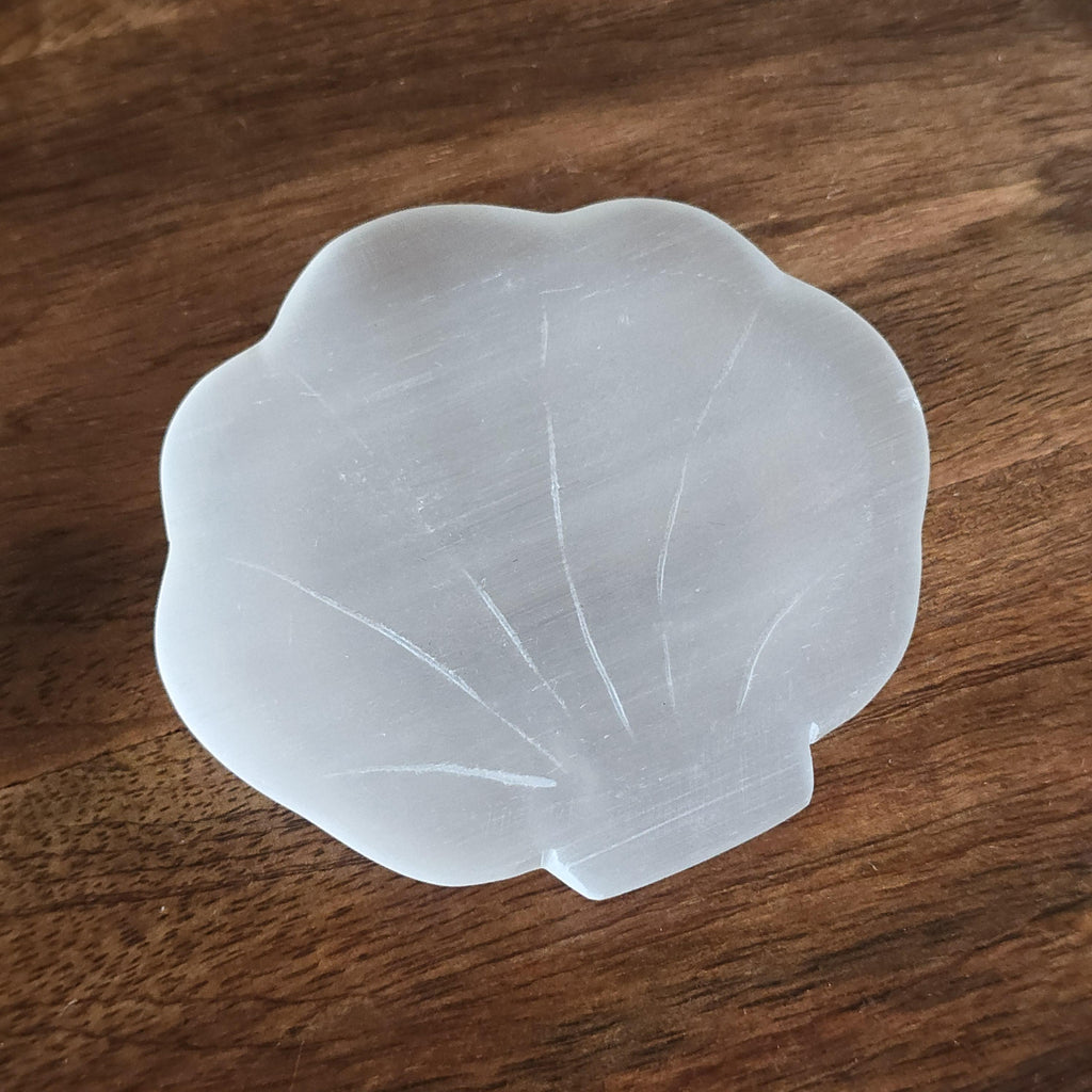 Moroccan Selenite Crystal Charging Bowl - Hand Carved White Selenite Bowl
