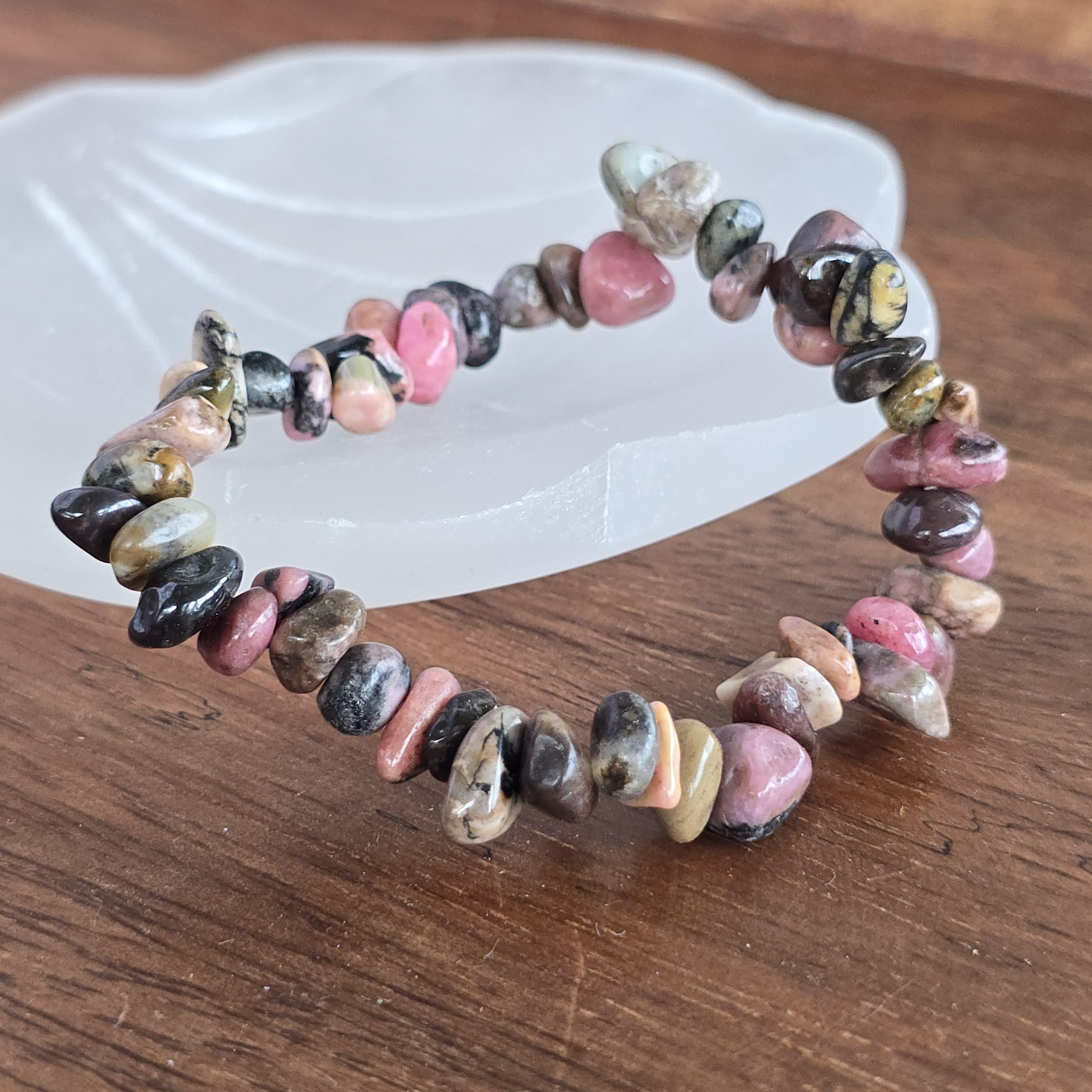 Rhodonite Crystal Chips Bracelet