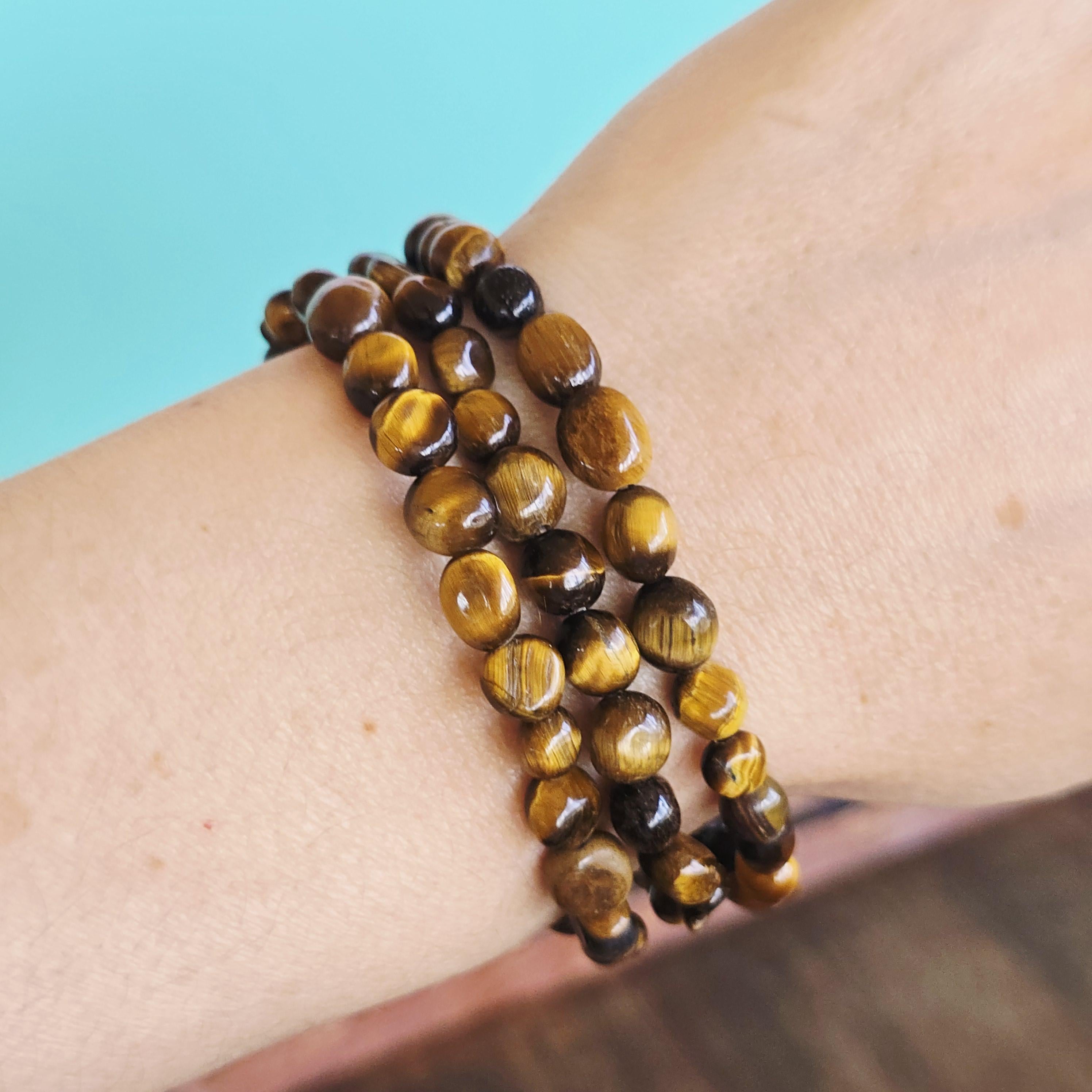 Tigers Eye Nugget Bead Bracelet