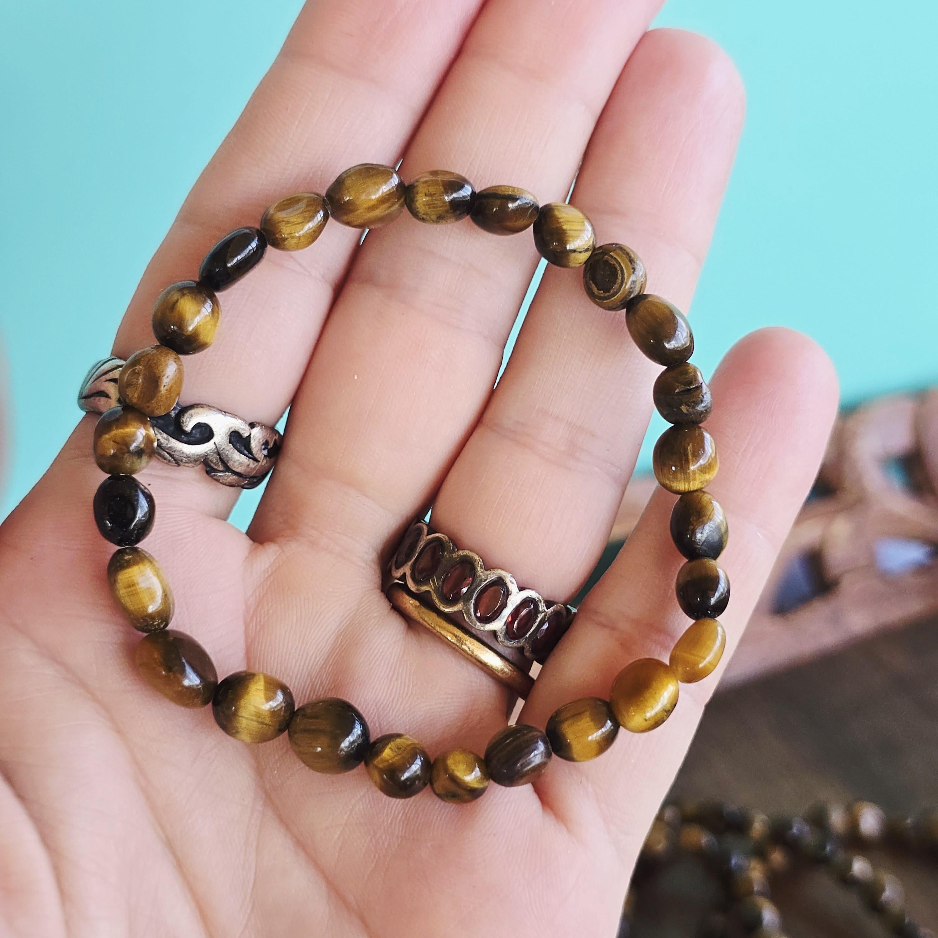 Tigers Eye Nugget Bead Bracelet
